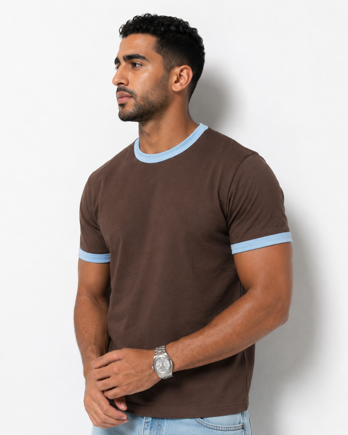 BROWN RINGER T-SHIRT
