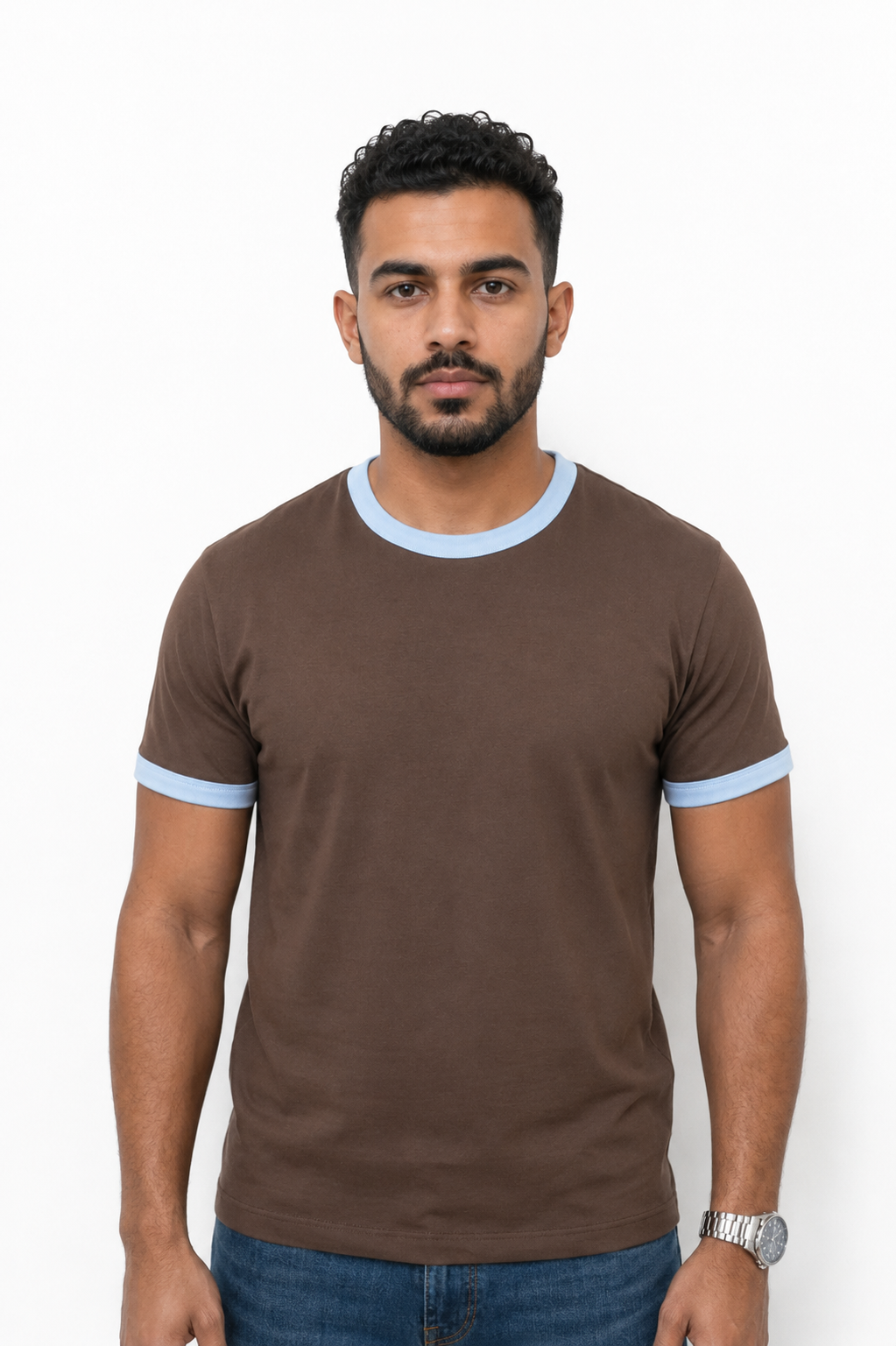 BROWN RINGER T-SHIRT