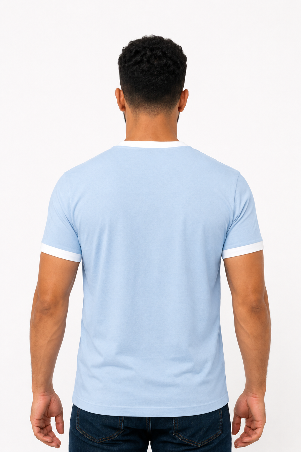 SKY BLUE RINGER T-SHIRT
