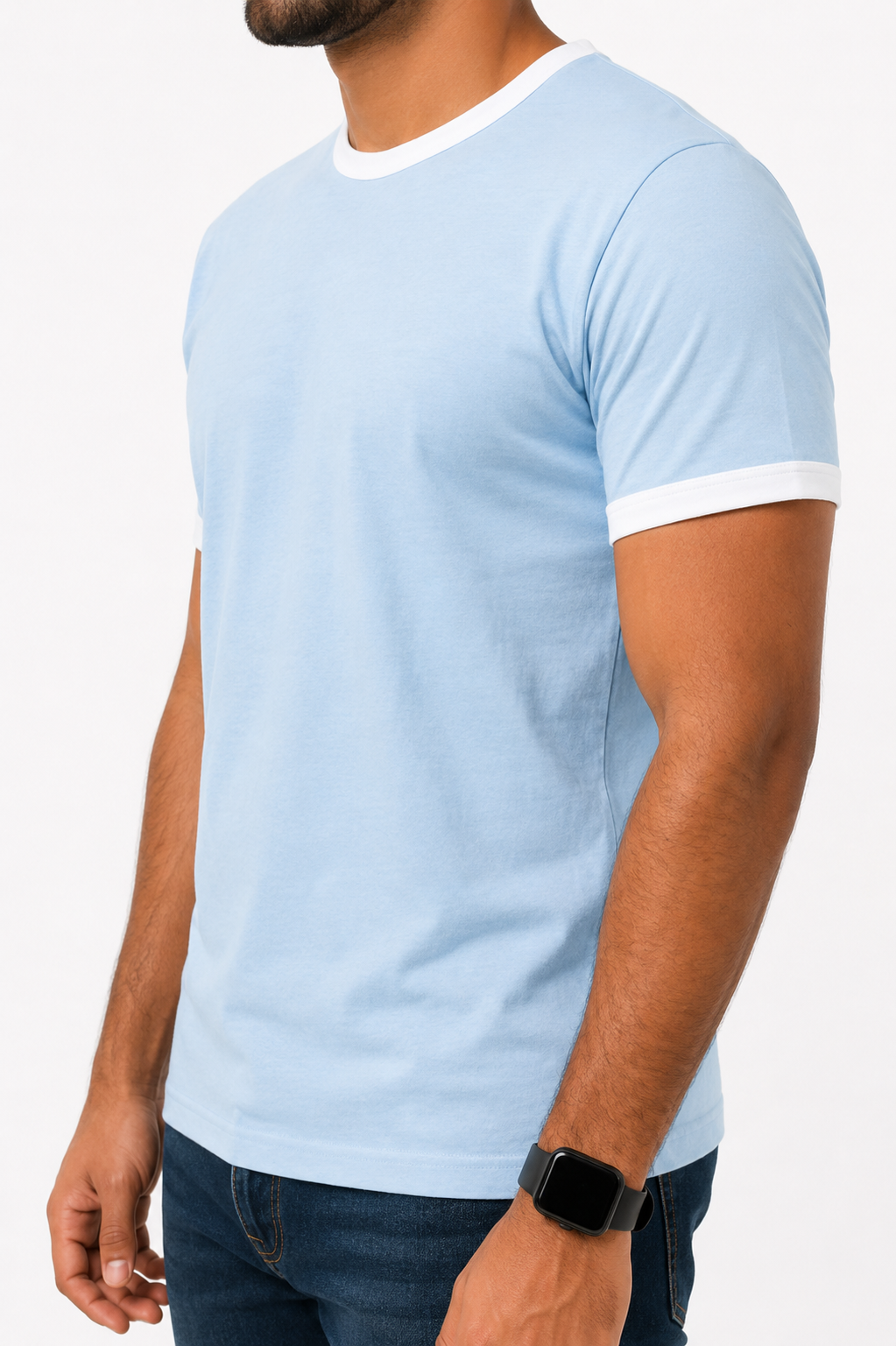 SKY BLUE RINGER T-SHIRT