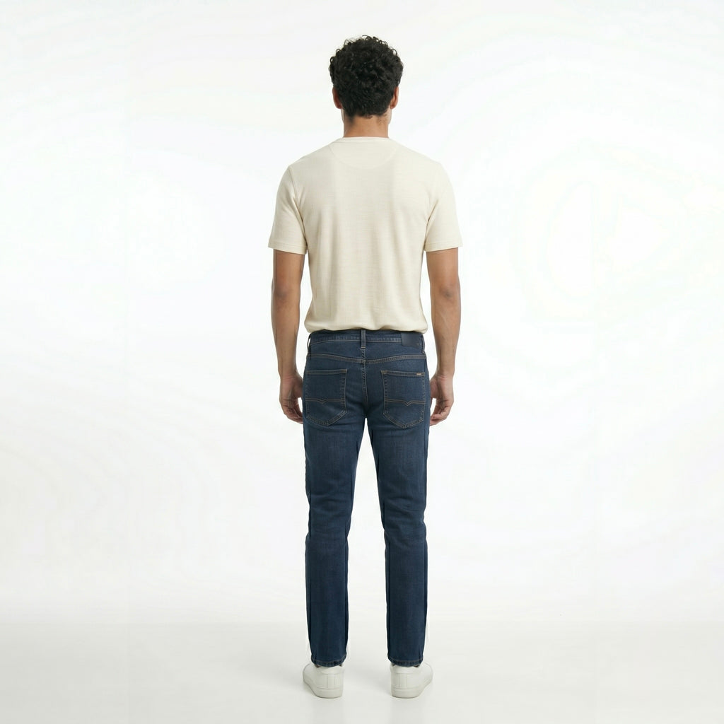 WHITE HENLEY NECK T-SHIRT