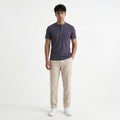 NAVY HENLEY NECK T-SHIRT