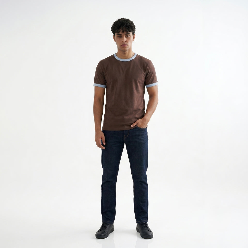 BROWN RINGER T-SHIRT