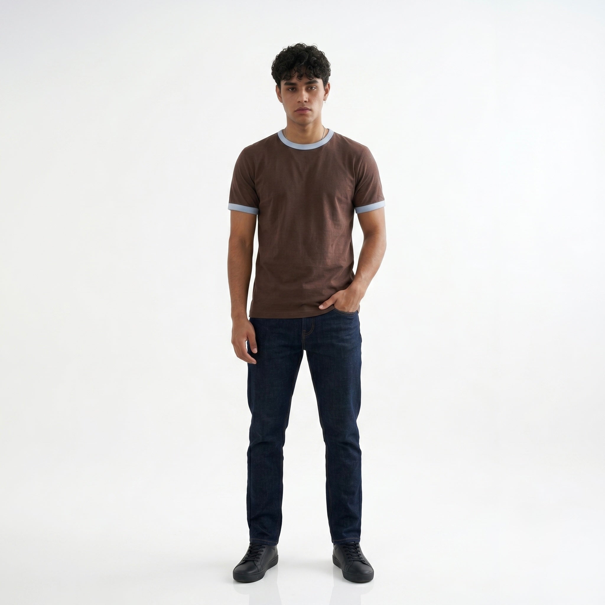 BROWN RINGER T-SHIRT