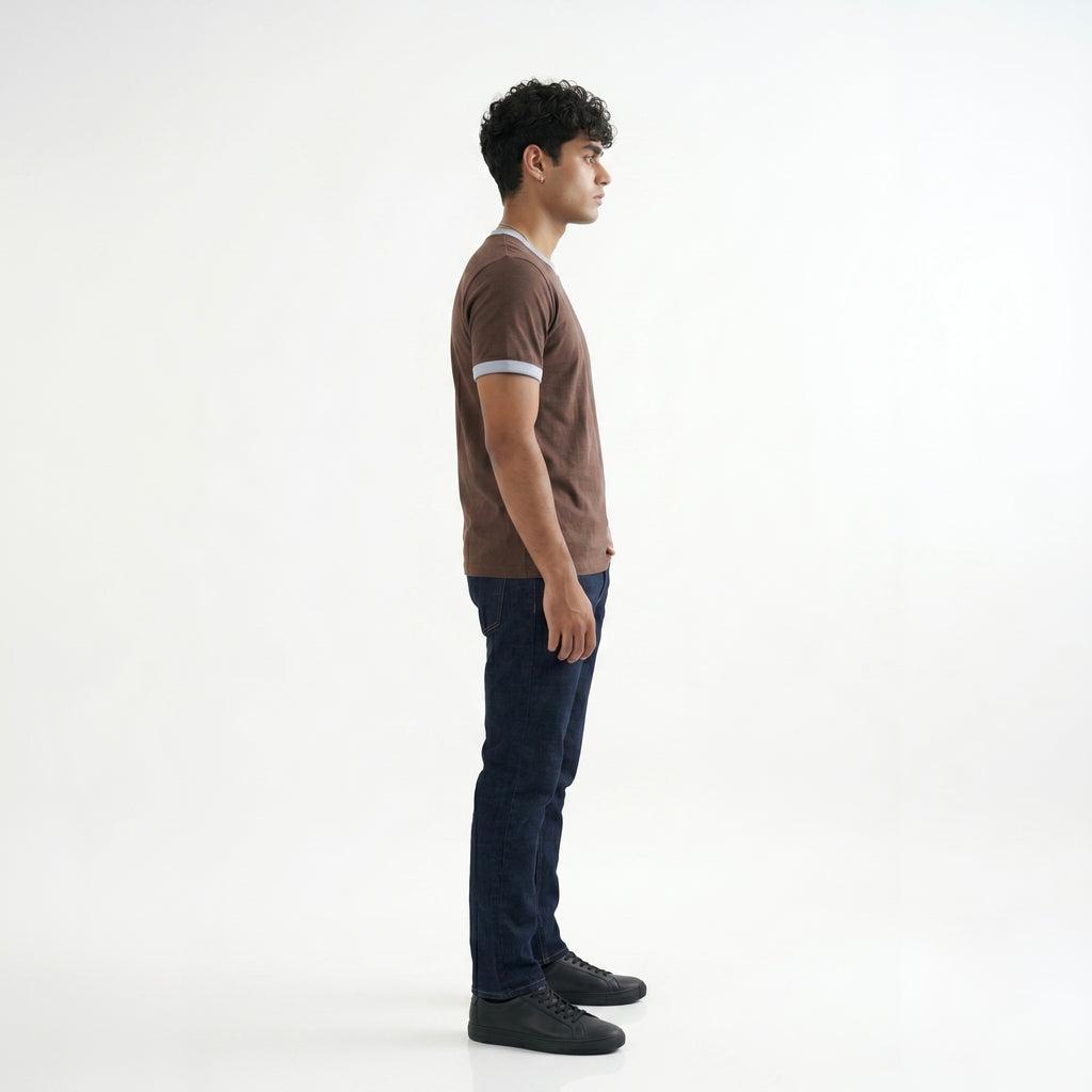 BROWN RINGER T-SHIRT