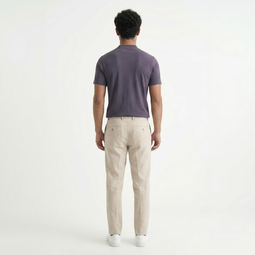 NAVY HENLEY NECK T-SHIRT