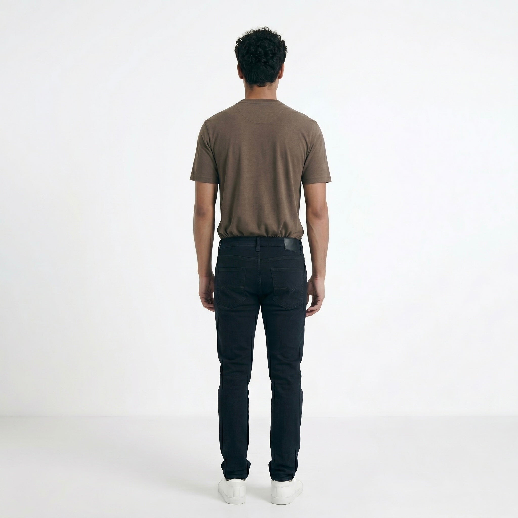 BROWN HENLEY NECK T-SHIRT