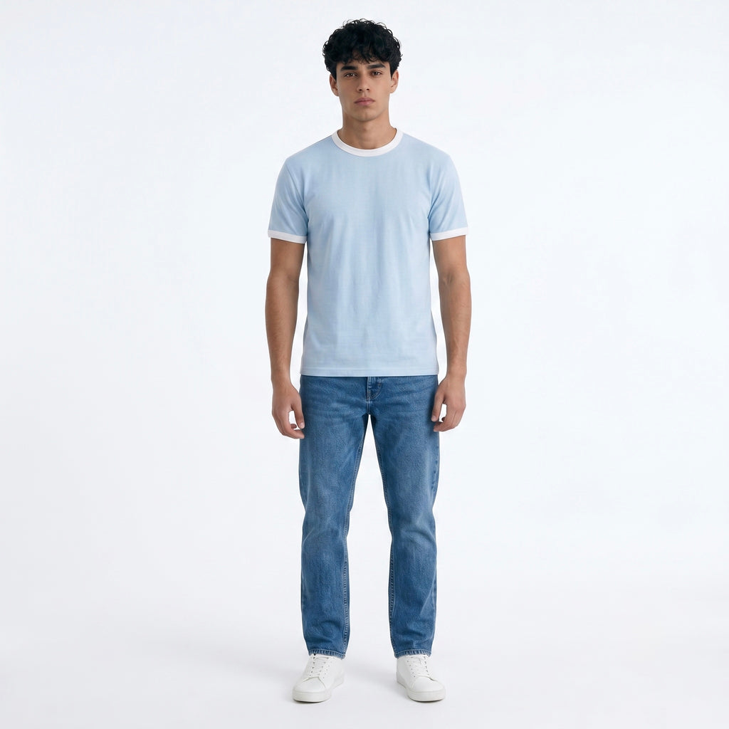 SKY BLUE RINGER T-SHIRT