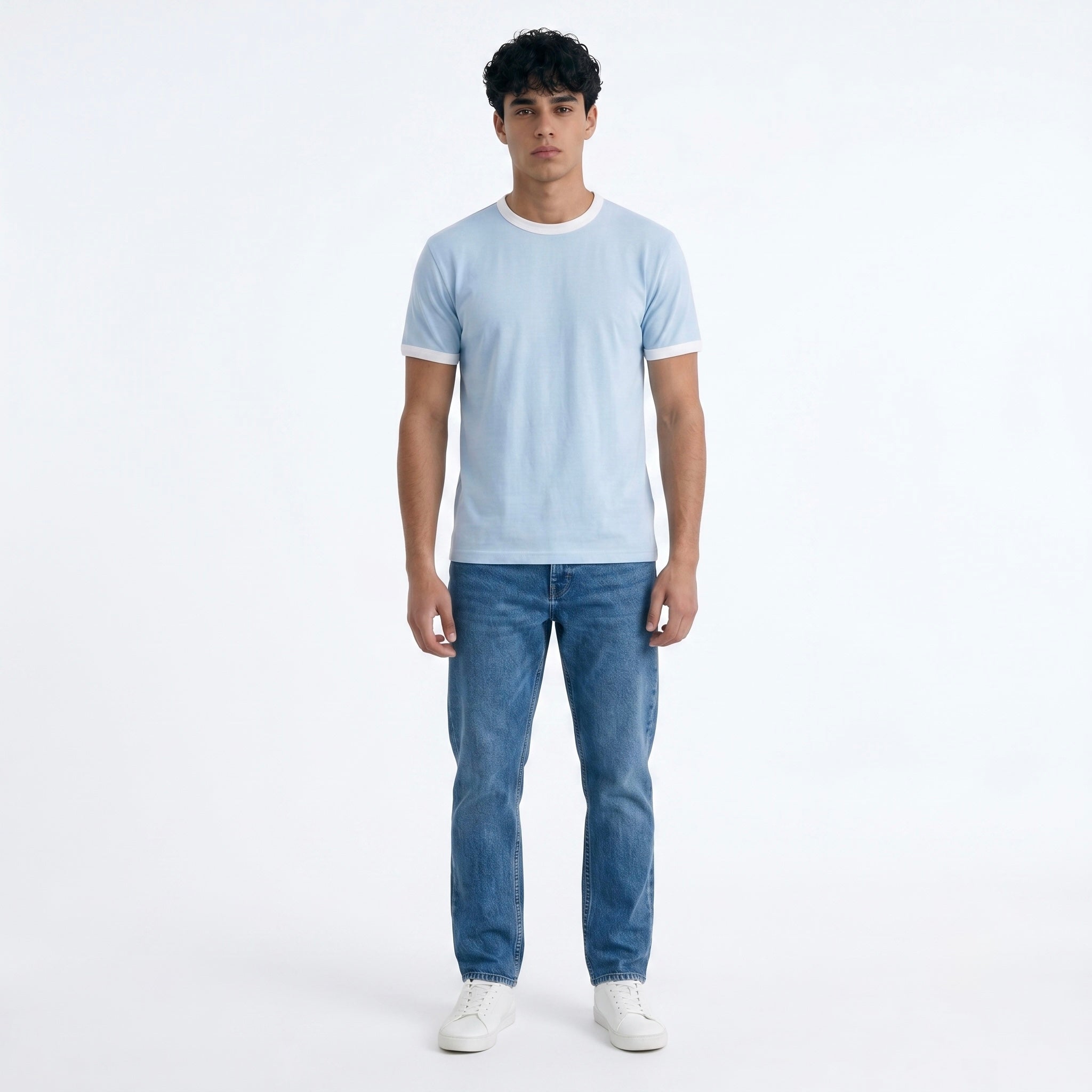 SKY BLUE RINGER T-SHIRT