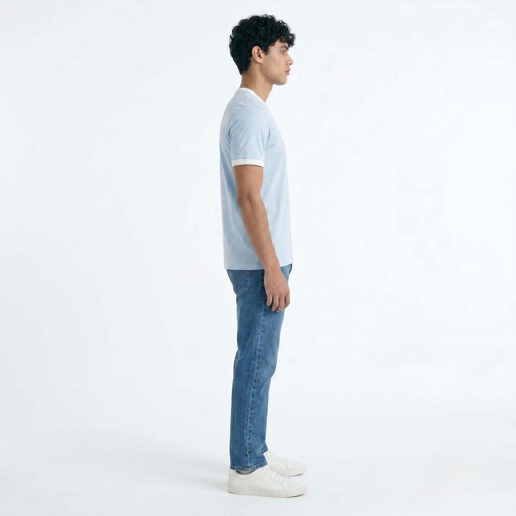 SKY BLUE RINGER T-SHIRT