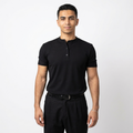 BLACK REGULAR HENLEY T-SHIRT